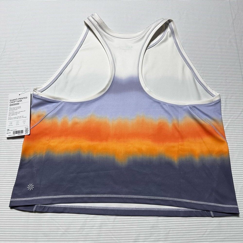 Athleta 1X Shanti Printed Crop Tank Purple Orange Gray - Picture 5 of 7